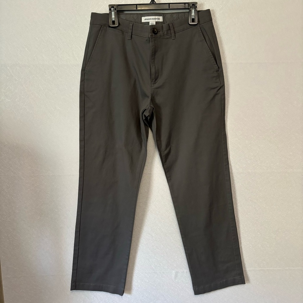 Amazon Essentials Straight Leg Gray Pants Men's Size 33 x 30